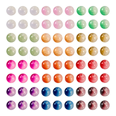 300Pcs 12 Colors Crackle Baking Paint Imitation Jade Glass Beads Set DGLA-TA0001-05-1