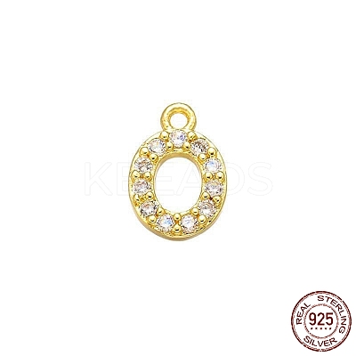 Real 18K Gold Plated 925 Sterling Silver Micro Pave Clear Cubic Zirconia Charms STER-P054-10G-O-1