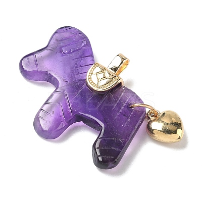 Natural Amethyst Carved Pendants G-C274-02I-1