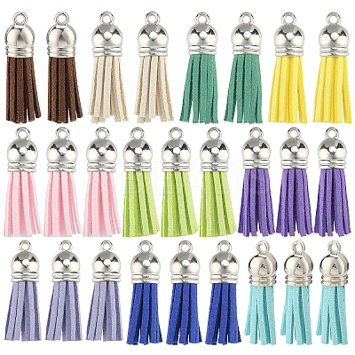 100Pcs 10 Colors Faux Suede Tassel Pendant Decorations FIND-SC0002-28-1