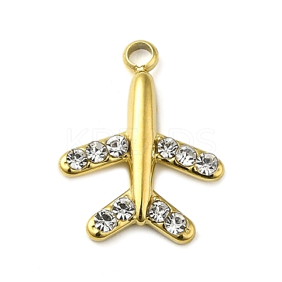 316 Surgical Stainless Steel Pendant with Rhinestone LS-STAS-H189-01B-G-1