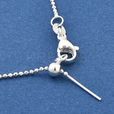 Adjustable Slider Brass Ball Chain Necklaces for Men Women NJEW-G160-13S-1