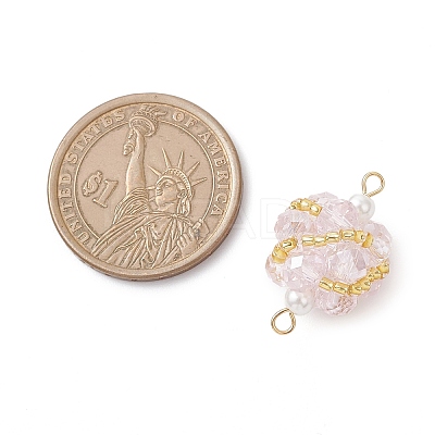 Glass Beaded Round Sphere Links PALLOY-MZ00874-03-1