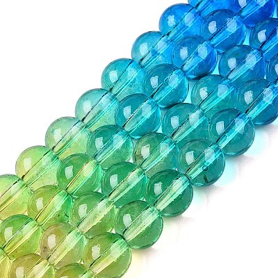 Baking Paint Transparent Glass Beads DGLA-M001-8mm-04-1