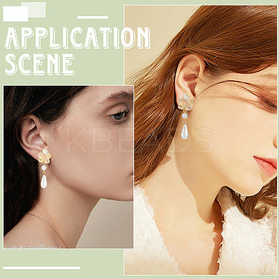 Brass Studs Earring Findings KK-BBC0019-01G-01-1
