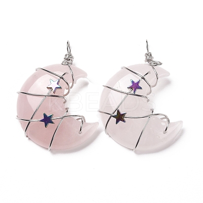Natural Rose Quartz Pendants G-B023-01P-03-1
