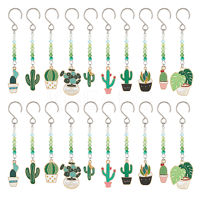 20Pcs 10 Styles Alloy Enamel Pendant Decorations HJEW-AB00271-1