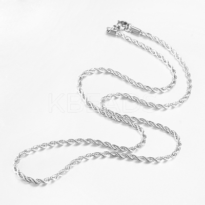 Non-Tarnish 201 Stainless Steel Rope Chain Necklaces NJEW-R245-20A-1