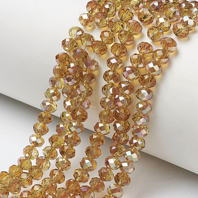 Electroplate Glass Beads Strands EGLA-A034-T6mm-J13-1