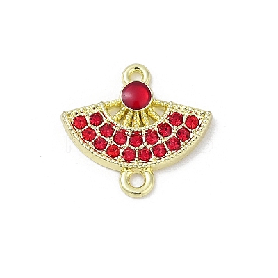 Alloy Rhinestone Fan Connector Charms PALLOY-R151-31G-02-1