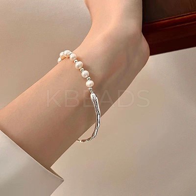 ABS Plastic Pearl Beaded Stretch Bracelet for Women WGD81E8-06-1