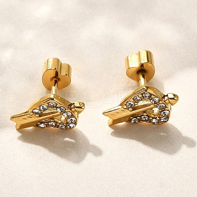 Ion Plating(IP) 304 Stainless Steel Heart Stud Earring EJEW-A118-18G-02-1