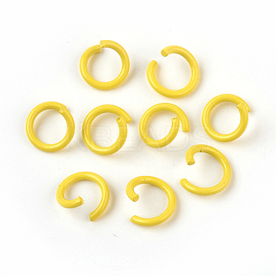 Spray Painted Iron Open Jump Rings IFIN-F149-F18-1