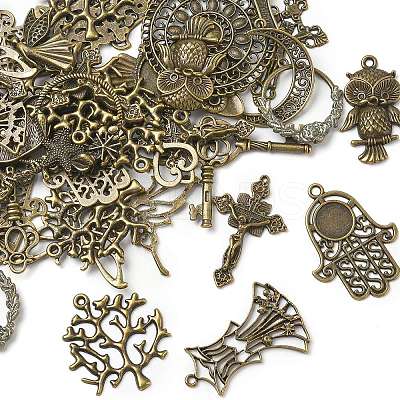 Mixed Antique Bronze Plated Tibetan Style Alloy Pendants PALLOY-I104-NF-1