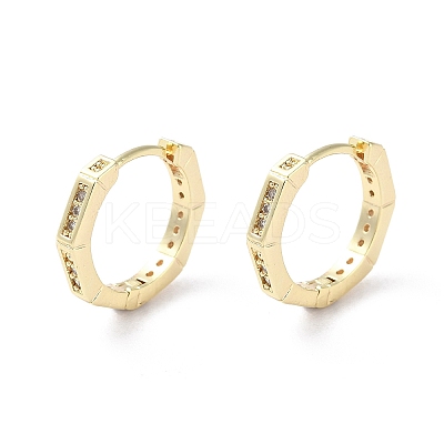 Brass Micro Pave Cubic Zirconia Hoop Earrings EJEW-P259-09G-1
