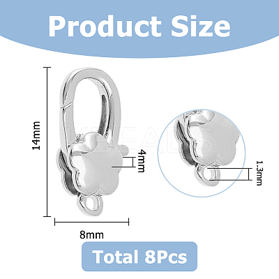 8Pcs Brass Lobster Claw Clasps KK-HS0001-54P-1