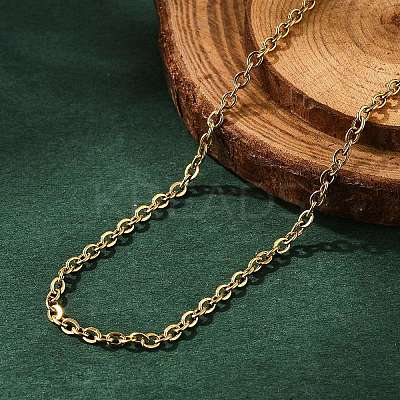 Ion Plating(IP) 304 Stainless Steel Cable Chain Necklace for Men Women STAS-L164A-01G-A-1