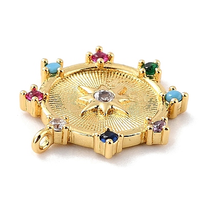 Eco-Friendly Brass Micro Pave Colorful Cubic Zirconia Pendants LS-ZIRC-C027-06G-02-RS-1