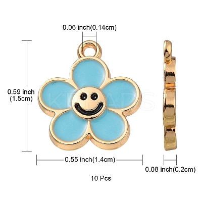 Alloy Enamel Pendants ENAM-YW0002-25C-1