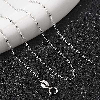 Anti-Tarnish Rhodium Plated 925 Sterling Silver Cable Chains Necklace for Women STER-I021-05P-1