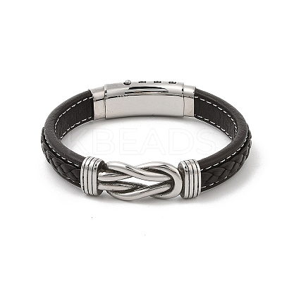 Braided Microfiber Leather Cord Bracelets for Men BJEW-Z081-03P-02-1