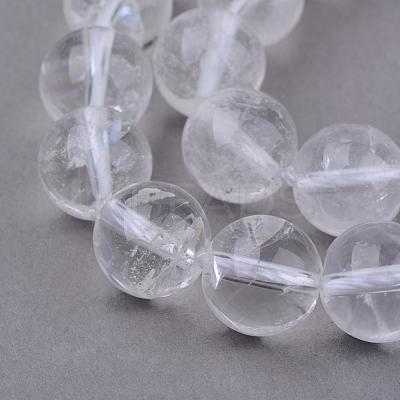 Natural Quartz Crystal Beads Strands G-Q462-8mm-32-1
