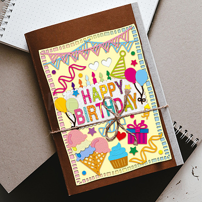 Birthday Carbon Steel Cutting Dies Stencils DIY-WH0309-1447-1