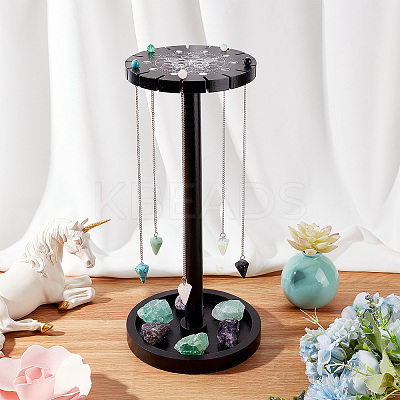 Wooden Pendulum Display Stand with Tray DIY-CN0002-23-1