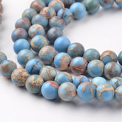 Natural Imperial Jasper Beads Strands G-I122-6mm-13-1