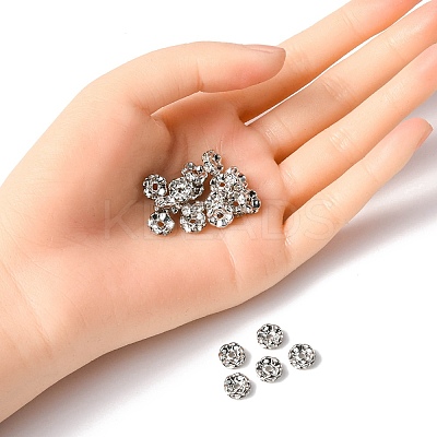 Brass Rhinestone Spacer Beads RB-YW0001-05D-01P-1