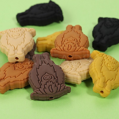 10Pcs 5 Colors Cartoon Cow Silicone Beads JX711A-1