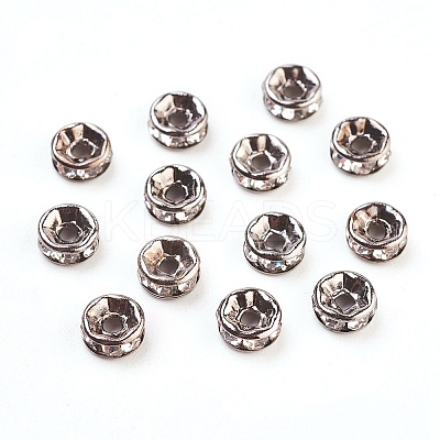 Brass Rhinestone Spacer Beads RB-A014-Z6mm-01B-1