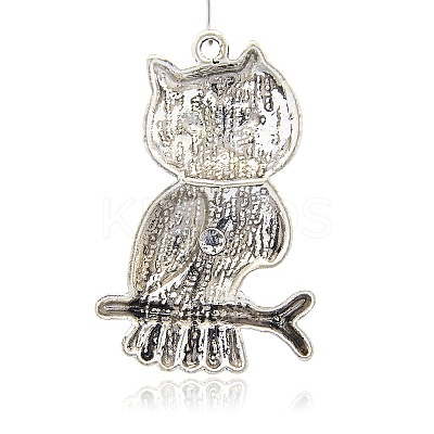 Antique Silver Tone Alloy Enamel Bird Pendants ENAM-J487-03AS-1