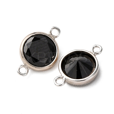 925 Streling Silver Pave Cubic Zirconia Birthstone Connector Charms STER-NH0001-80P-03-1