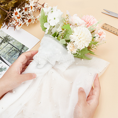 Organza Mesh Flower Bouquets Wrapping Paper OCOR-WH0092-34A-1