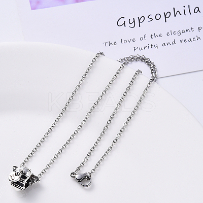 Non-Tarnish 304 Stainless Steel Cable Chain Necklace NJEW-S420-007A-P-1