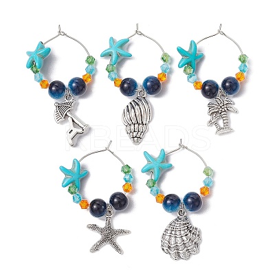Alloy Wine Glass Charm AJEW-JO00213-1