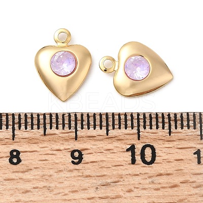 Brass Glass Charms KK-P340-09G-01-1
