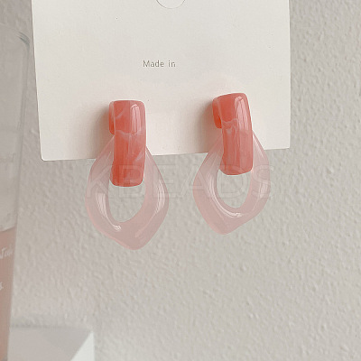 Oval Resin Dangle Stud Earrings FS-WGCF92D-04-1