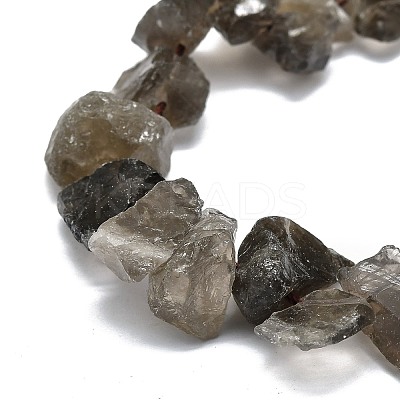 Raw Rough Natural Smoky Quartz Beads Strands G-E576-24-1