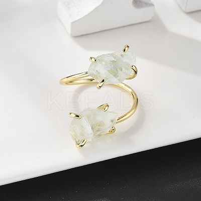 Natural Fluorite Cuff Rings RJEW-B122-02G-06-1