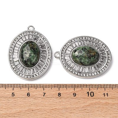 Natural African Turquoise(Jasper) Oval Pendants STAS-L080-010P-04-1