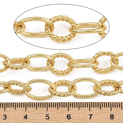 Brass Textured Oval Link Chains CHC-L054-17G-1