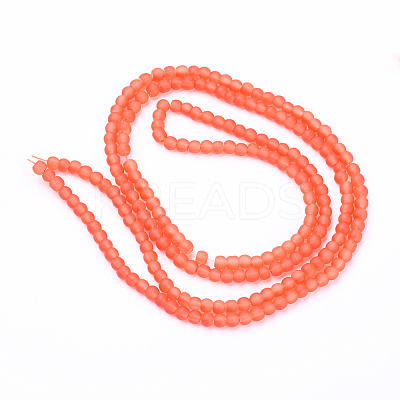 Baking Paint Transparent Glass Bead Strands GLAA-S031-4mm-27-1
