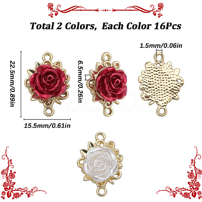 32Pcs 2 Colors Alloy Connector Charms FIND-SC0005-69-1