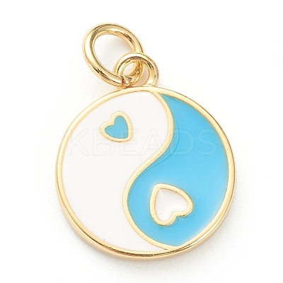 Brass Enamel Pendants KK-P200-11B-G-1