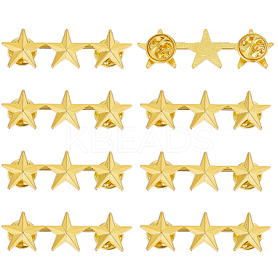 8Pcs Star Zinc Alloy Brooches JEWB-HY0001-40-1