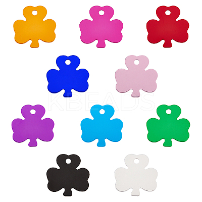 30Pcs 10 ColorsAluminum Pendants ALUM-BC0001-61-1