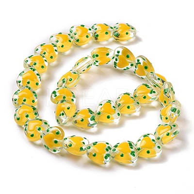 Glass Heart Beads GLAA-D005-01E-1