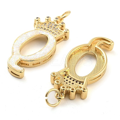 Brass Micro Pave Clear Cubic Zirconia Pendants KK-G498-01Q-02-1